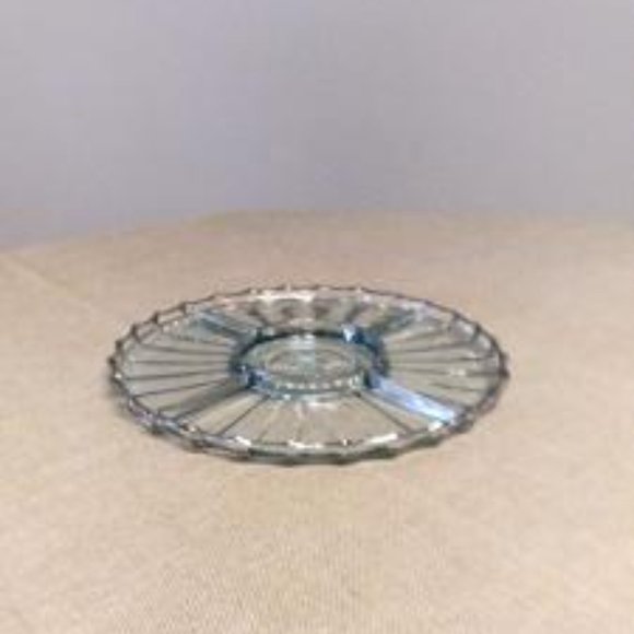 Vintage Ice Blue Glass Appetizer Plate - Picture 2 of 3